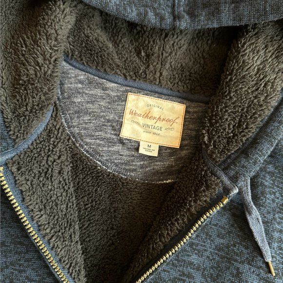 Weatherproof Vintage Men's Dark Blue Sherpa Hoodie - Picture 3 of 6